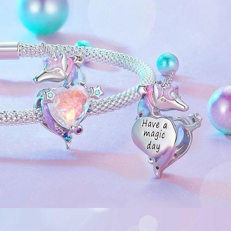 magic unicorn sterling silver charm