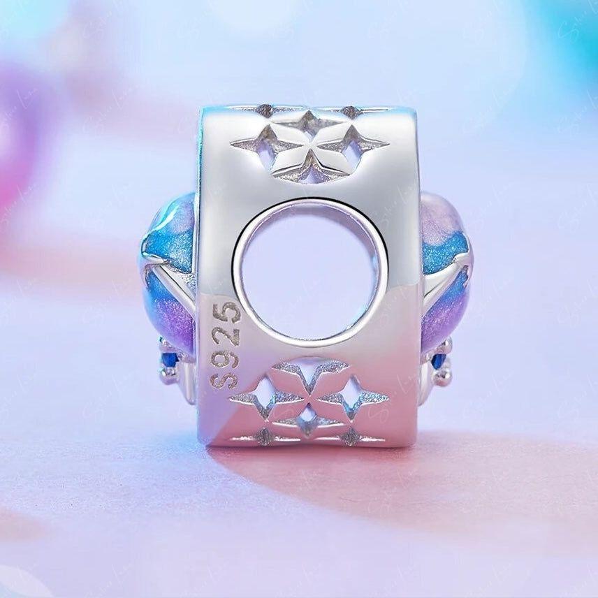 Rainbow and unicorn fantasy charm for bracelet