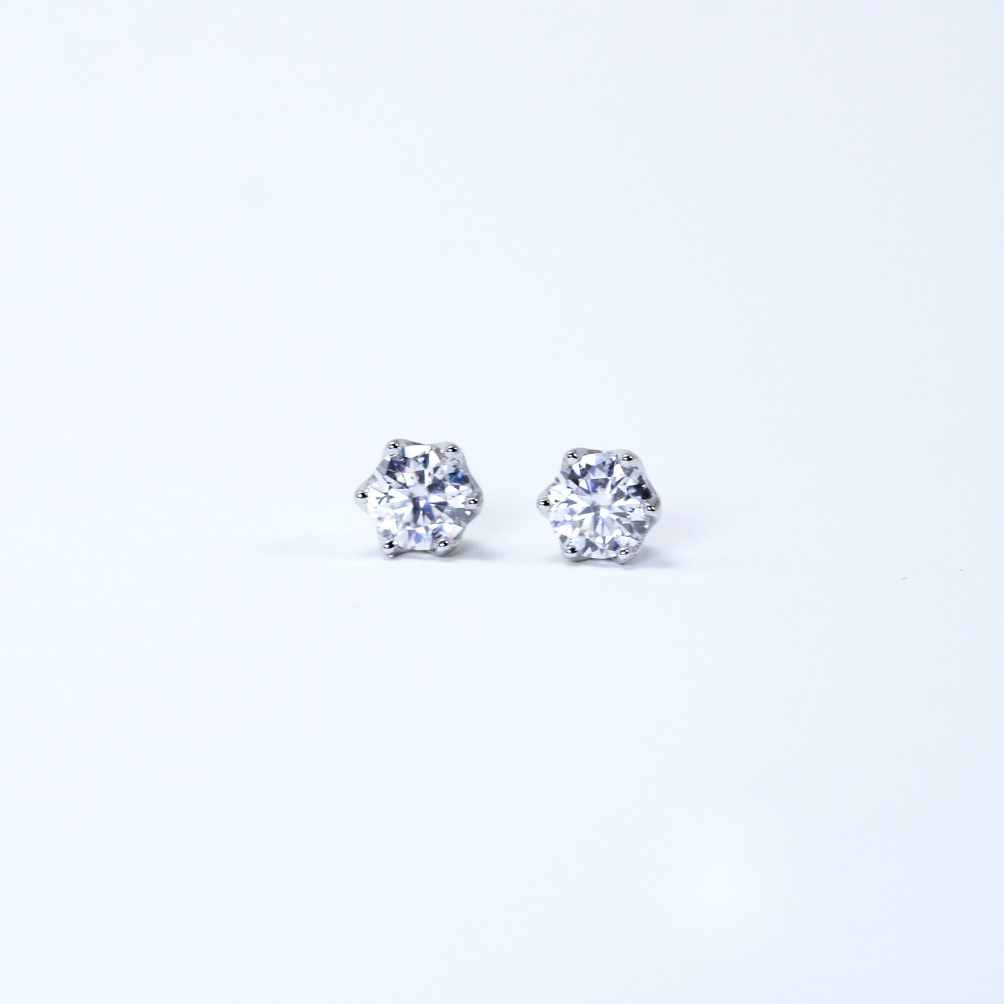 Moissanite silver stud earrings