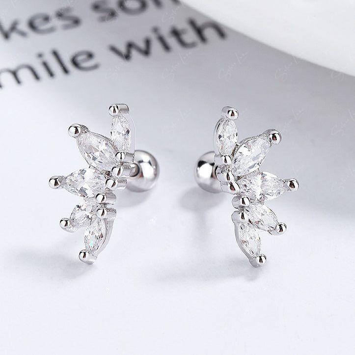 silver screw back stud earrings