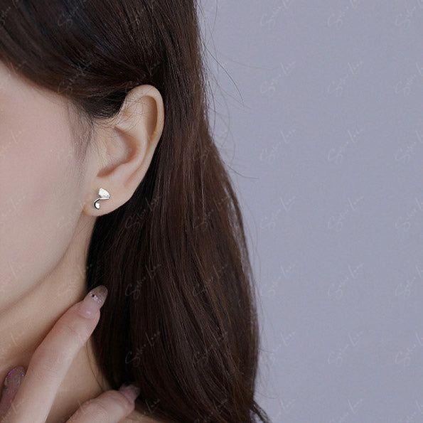 Pencil shave sterling silver stud earrings