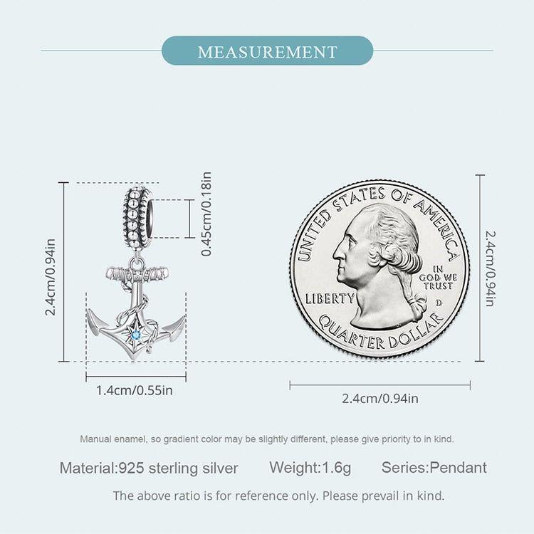 Ship anchor pendant sterling silver charm