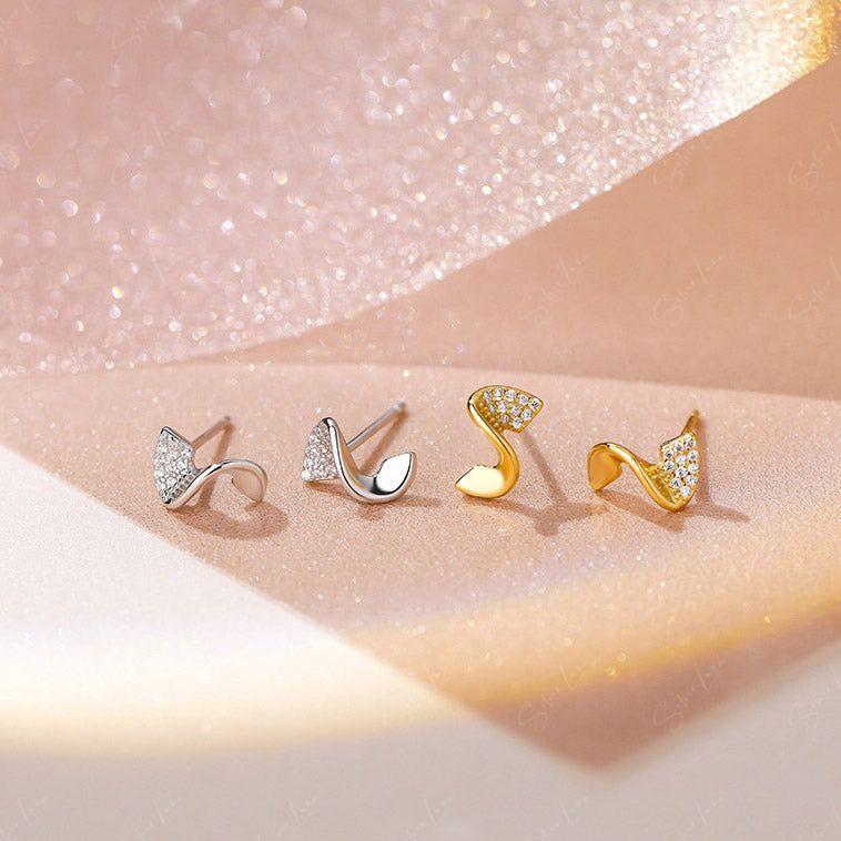 pencil shave sterling silver stud earrings