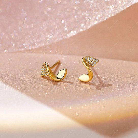 pencil shave silver stud earrings