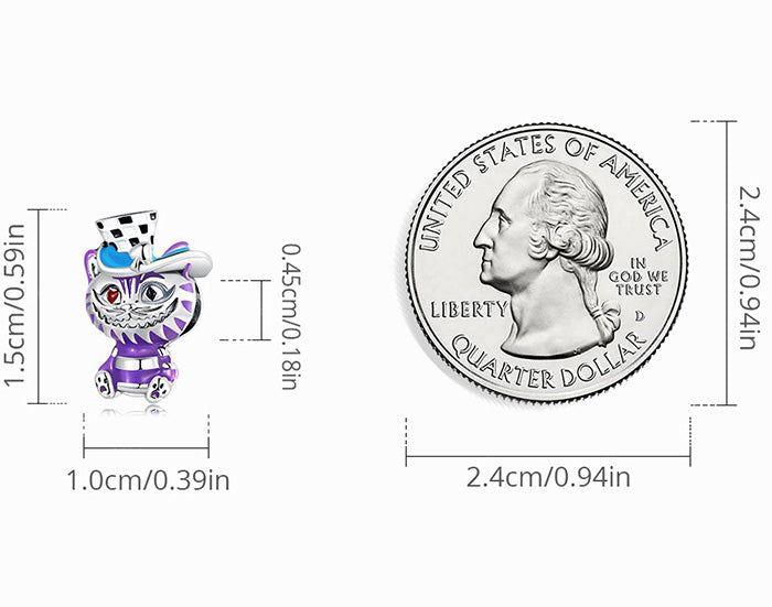 The Cheshire Cat silver charm for bracelet
