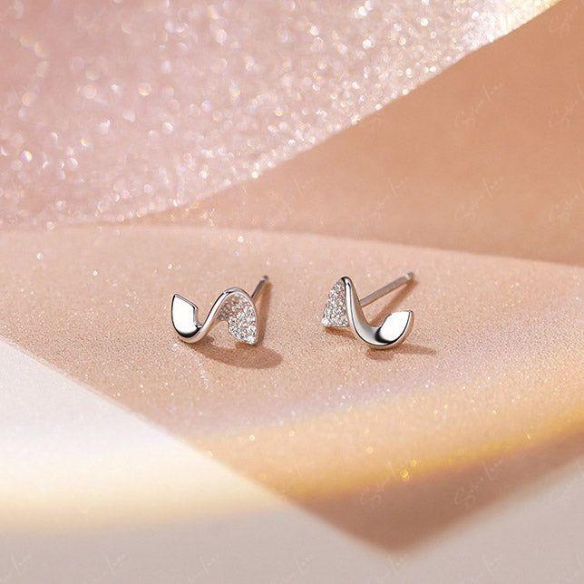 Pencil shave sterling silver stud earrings