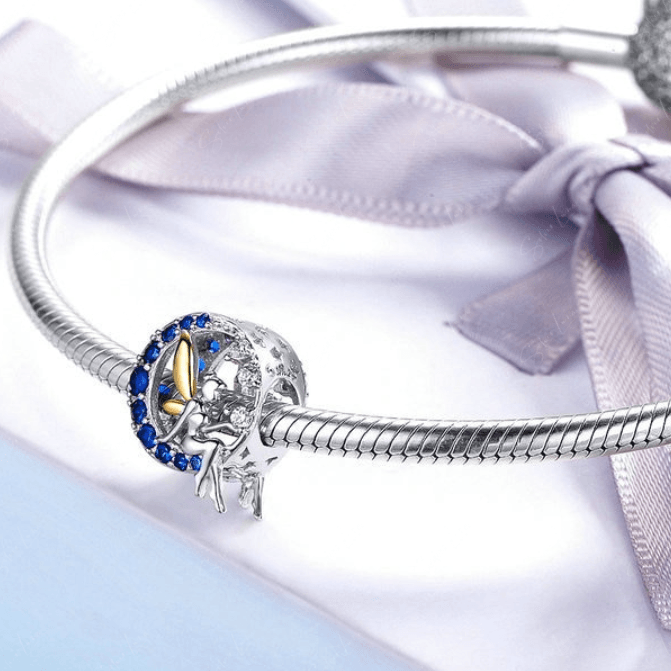 Fairy On Moon Charms For Bracelet