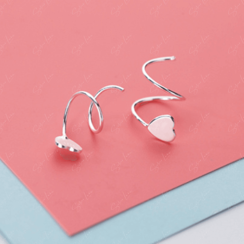 spiral heart earrings