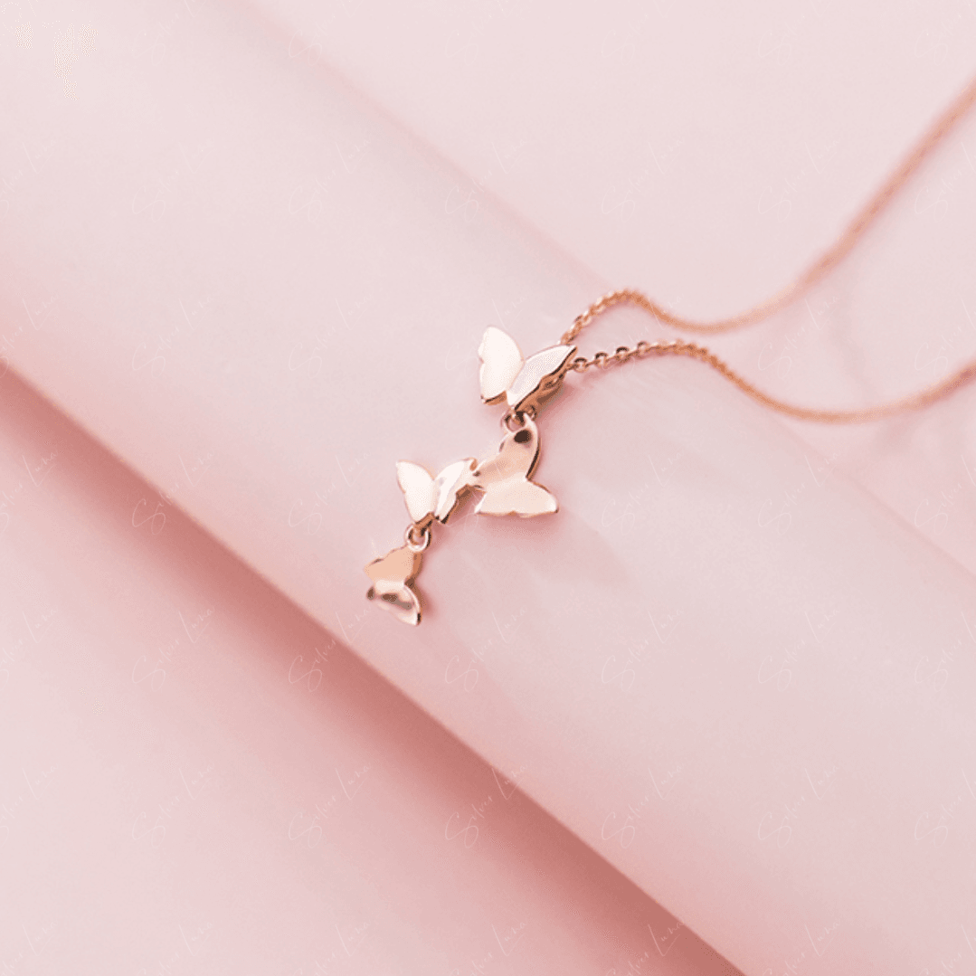 Cluster Of Butterflies Pendant Necklace
