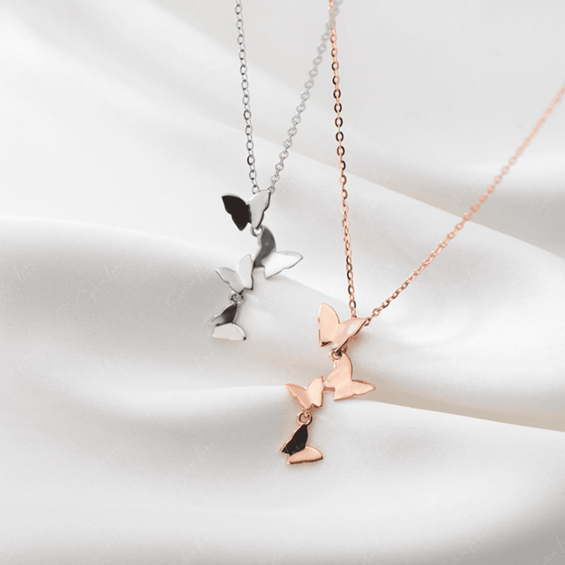 Cluster Of Butterflies Pendant Necklace