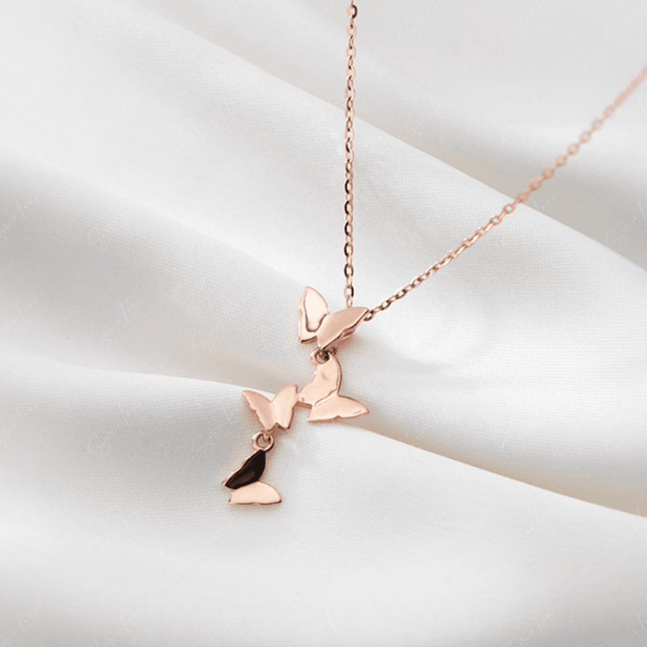 Cluster Of Butterflies Pendant Necklace