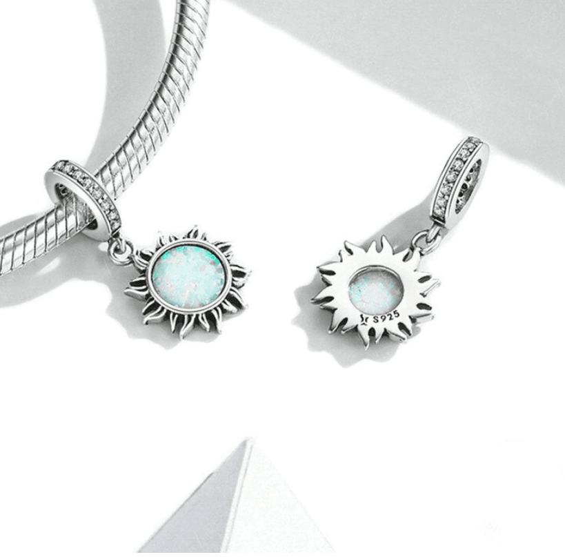 opal sun pendant charm