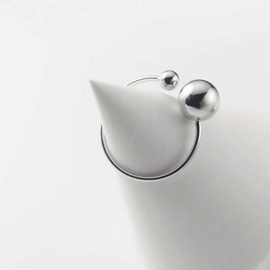 geometric ball shape adjustable ring