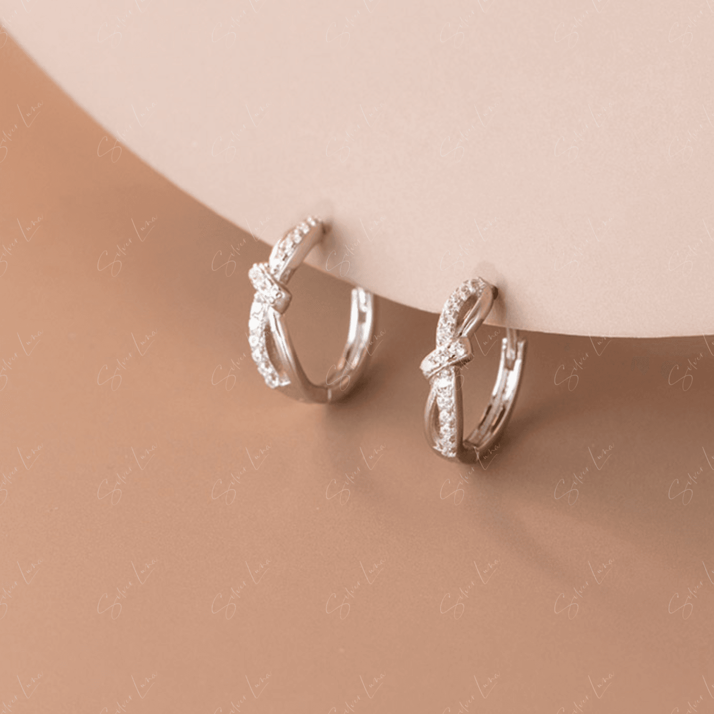 bowtie hoop earrings