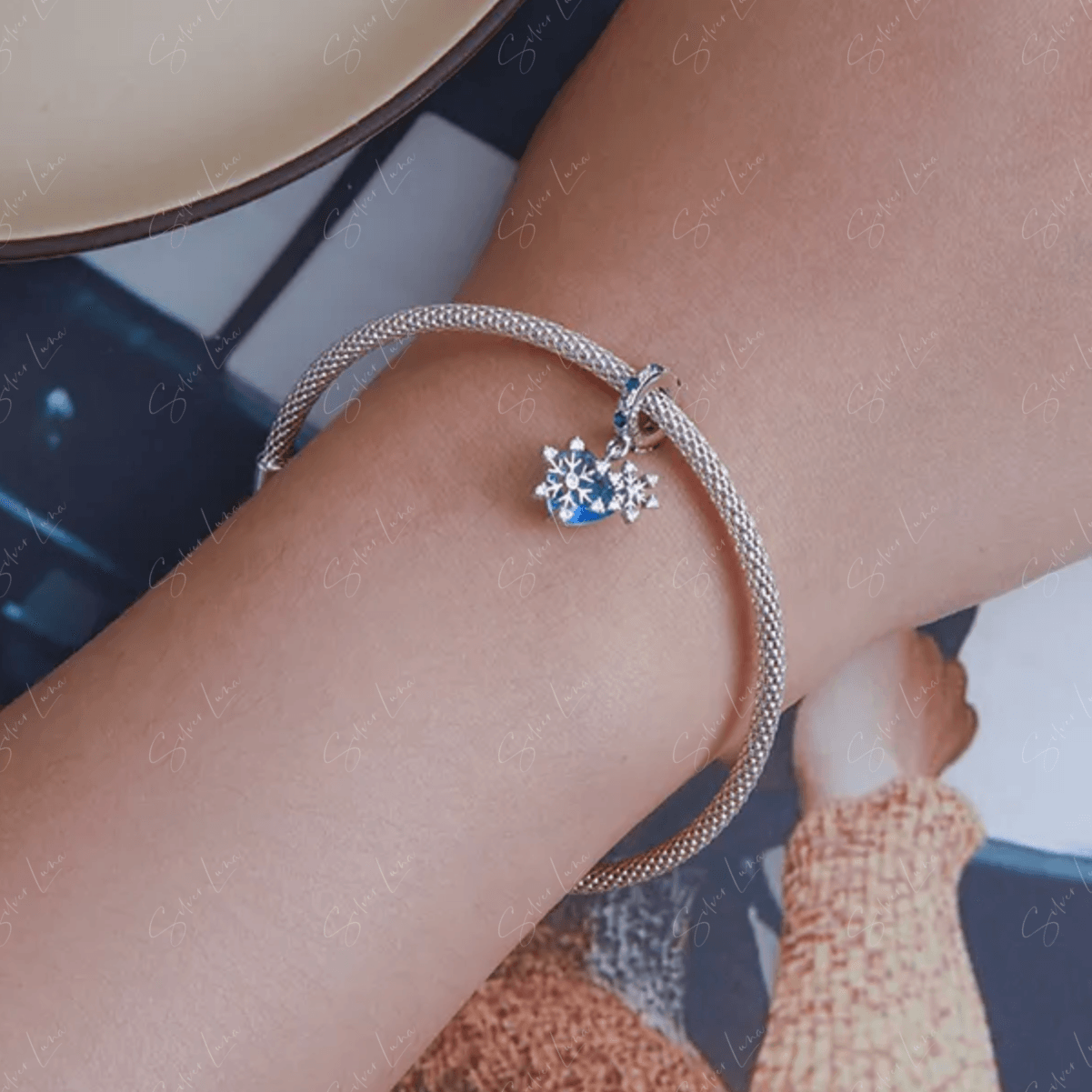 snowflake dangle silver charm
