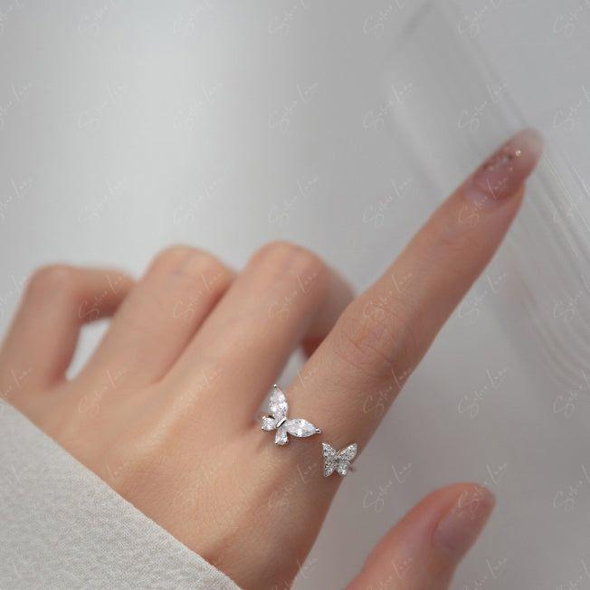 adjustable butterfly ring