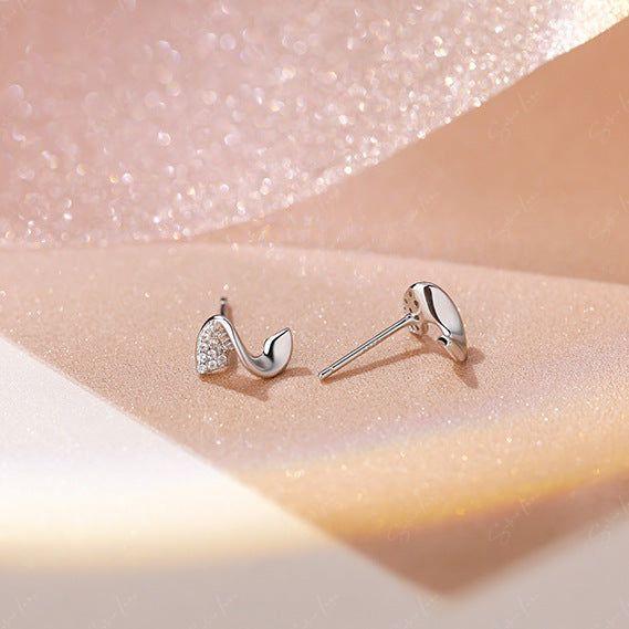 Pencil shave sterling silver stud earrings