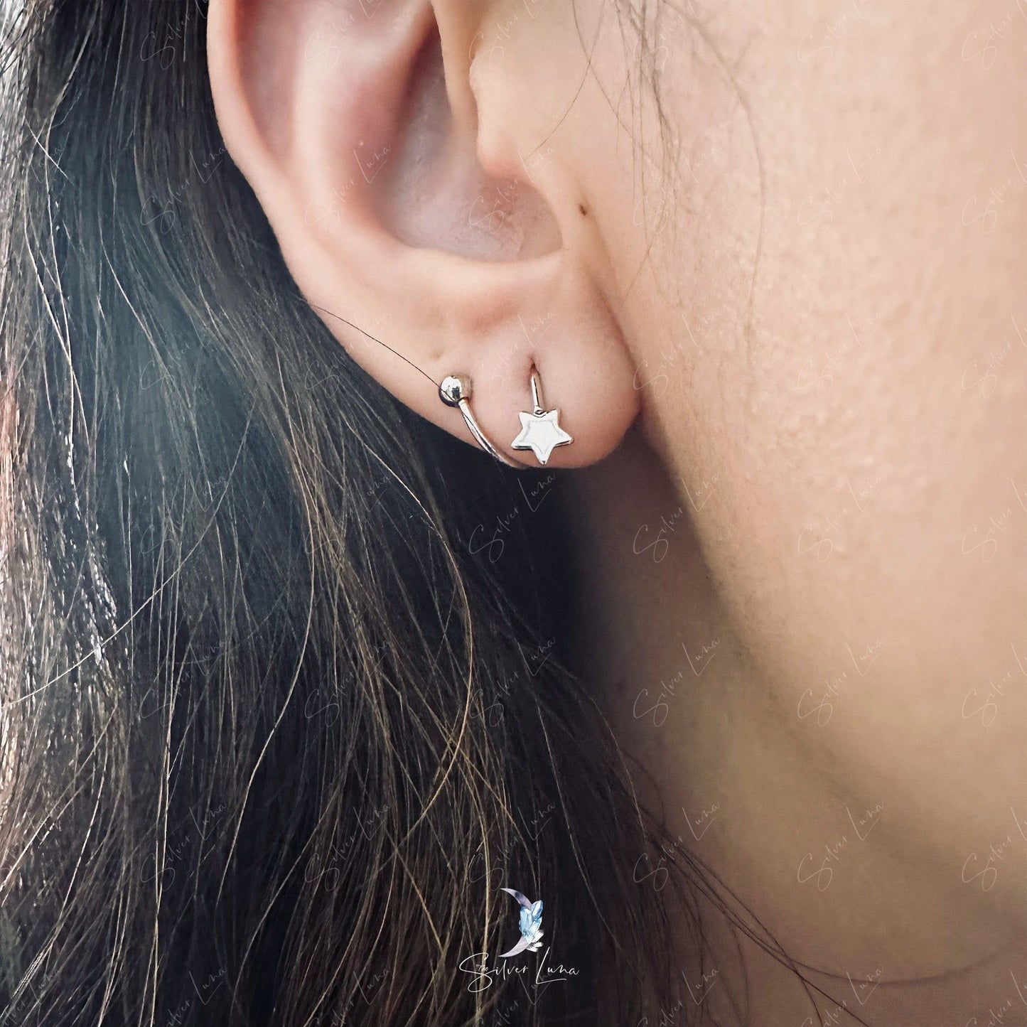 spiral star wrap screw earrings