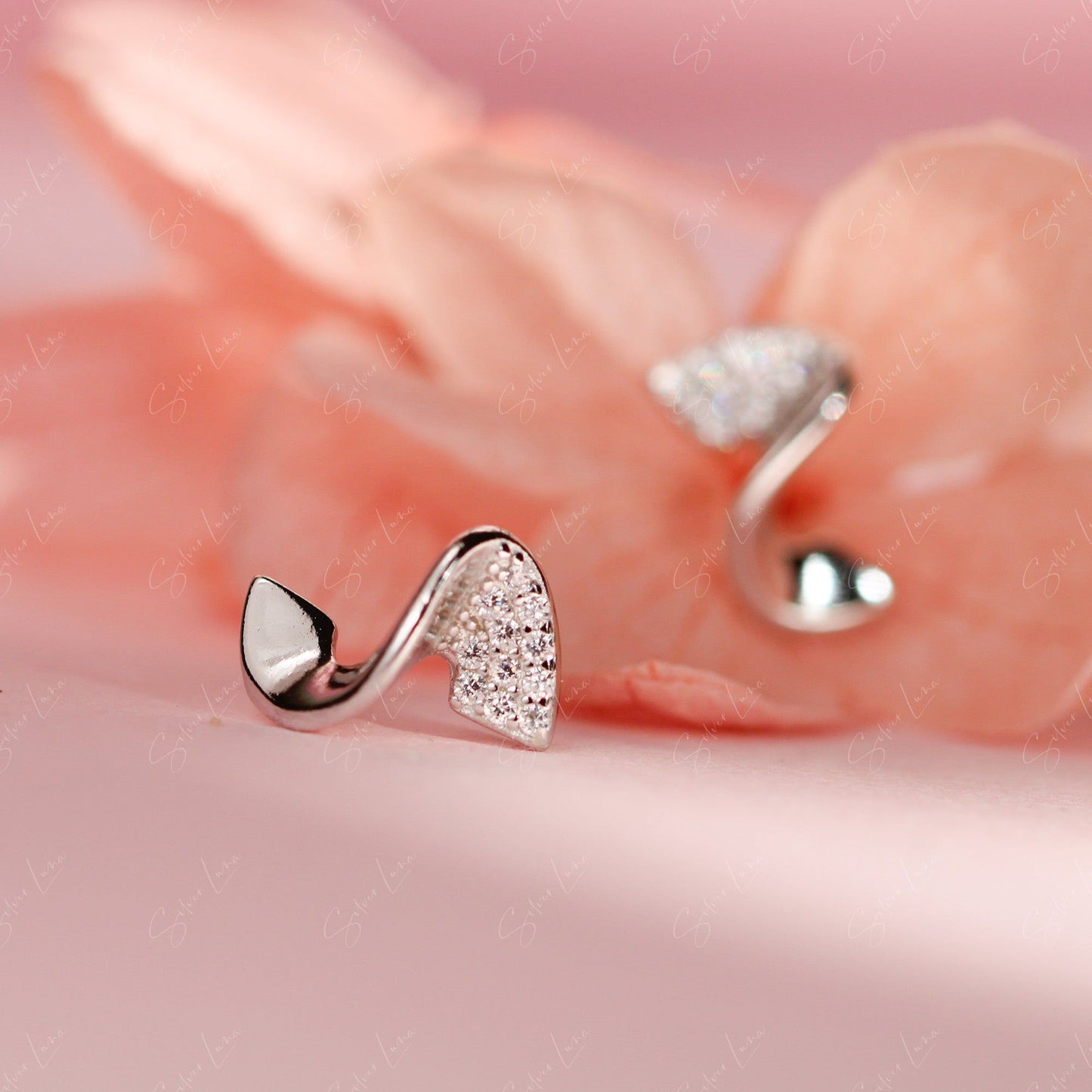 pencil shave sterling silver stud earrings