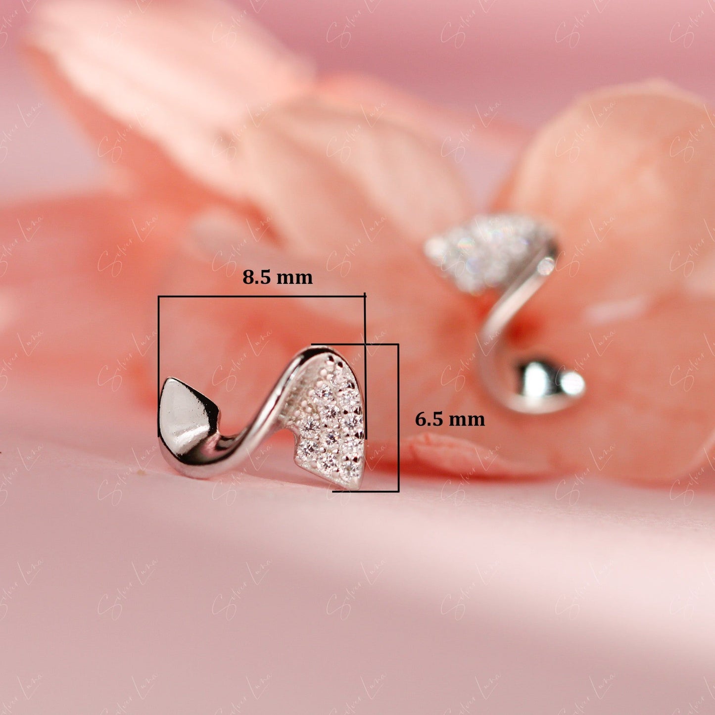 Pencil shave sterling silver stud earrings