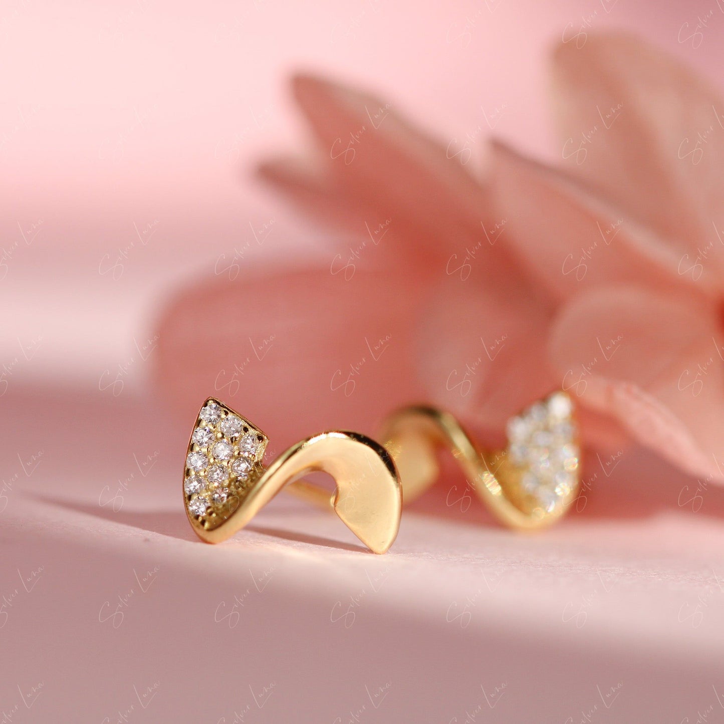 pencil shave sterling silver stud earrings