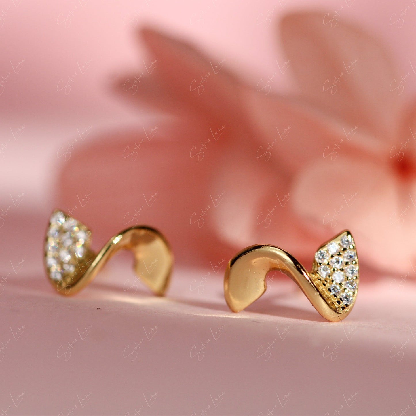 pencil shave silver stud earrings