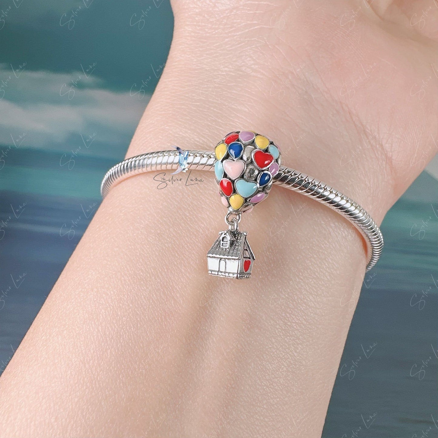 balloon house sterling silver charm