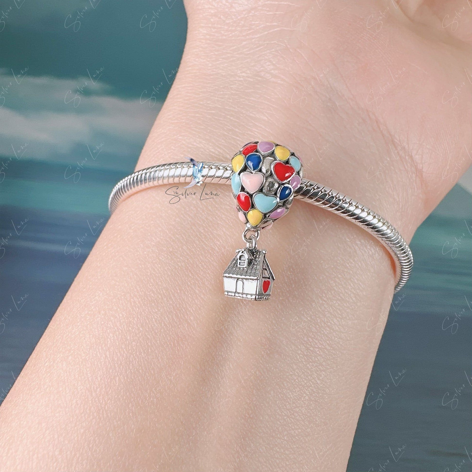 balloon house sterling silver charm