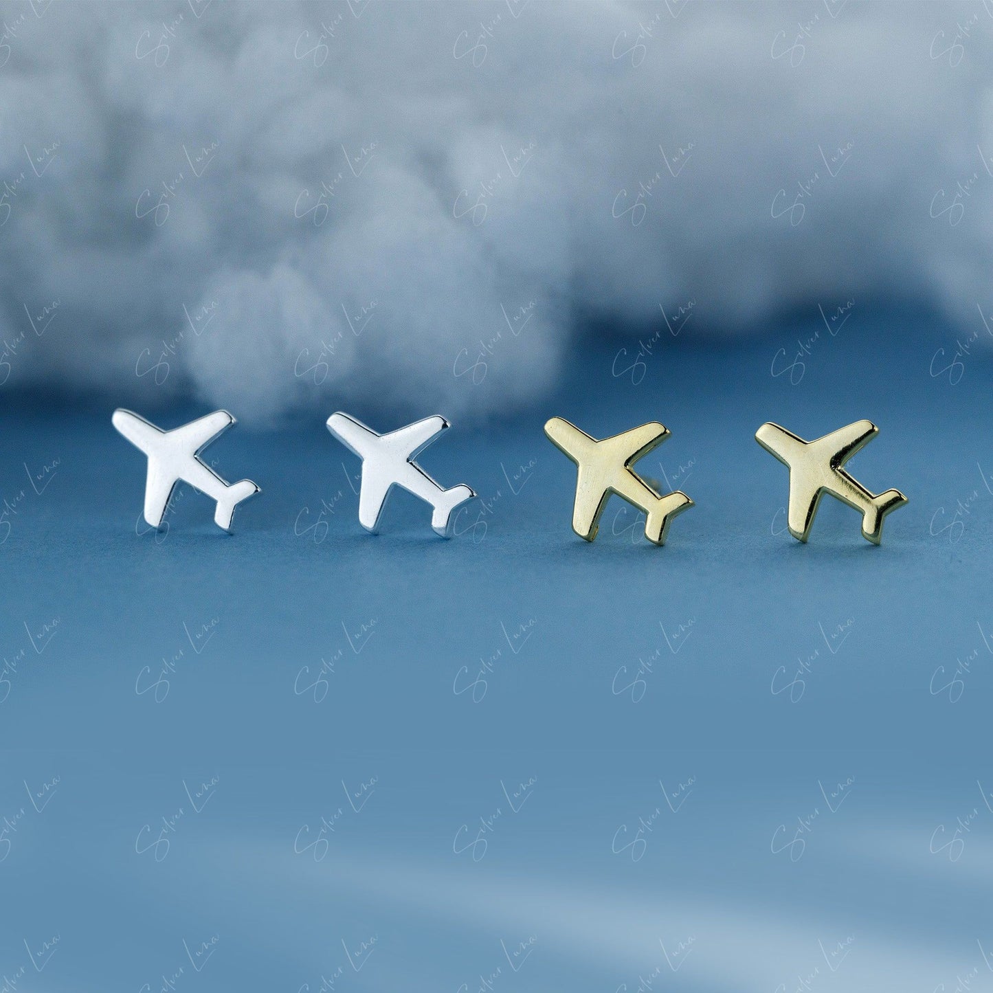 airplane stud earrings