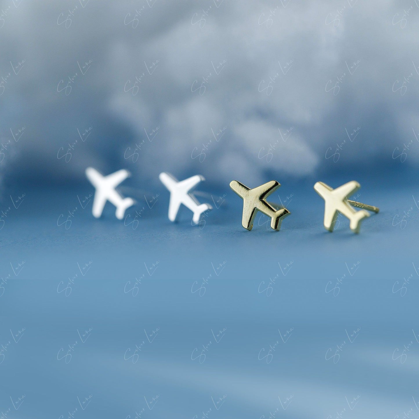 airplane stud earrings