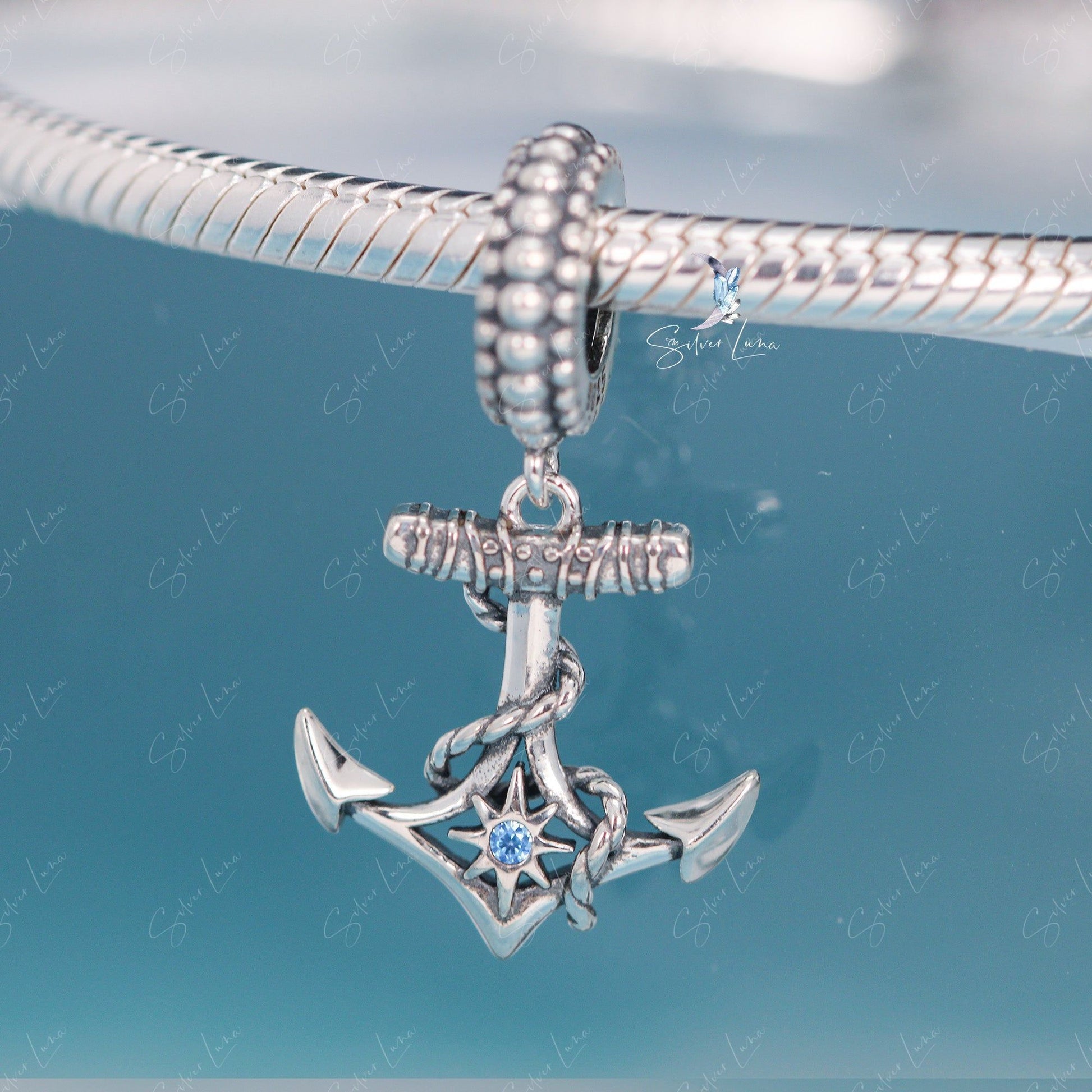 ship anchor silver charm