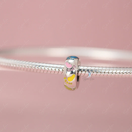 baby footprint spacer charm