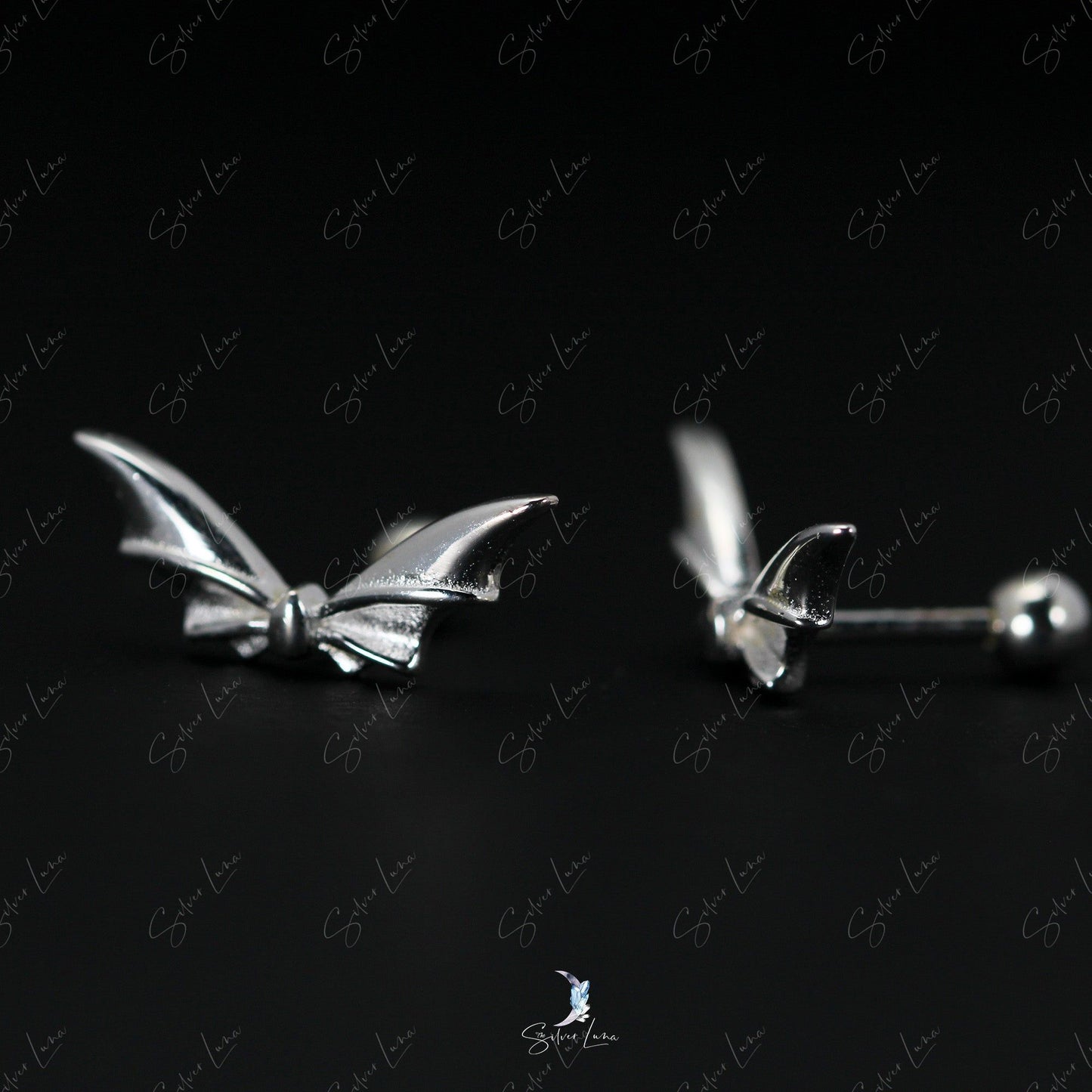 bat screw stud earrings