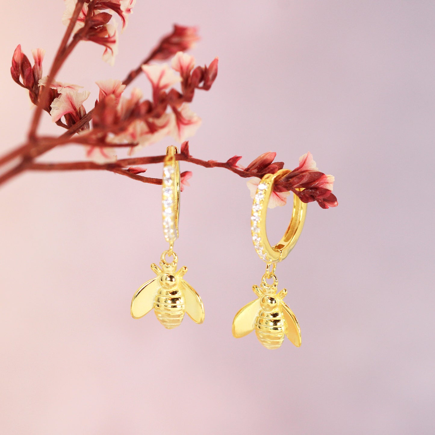 bee hoop earrings ear huggies