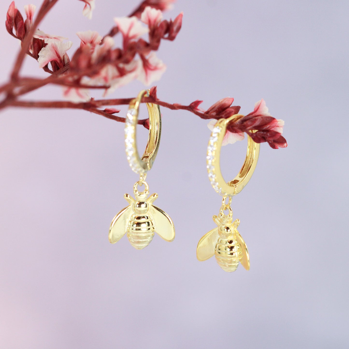 bee hoop earrings ear huggies