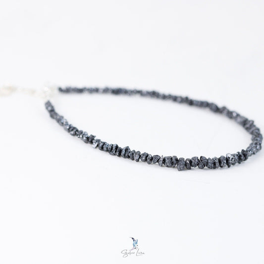 black diamond natural stone beaded bracelet