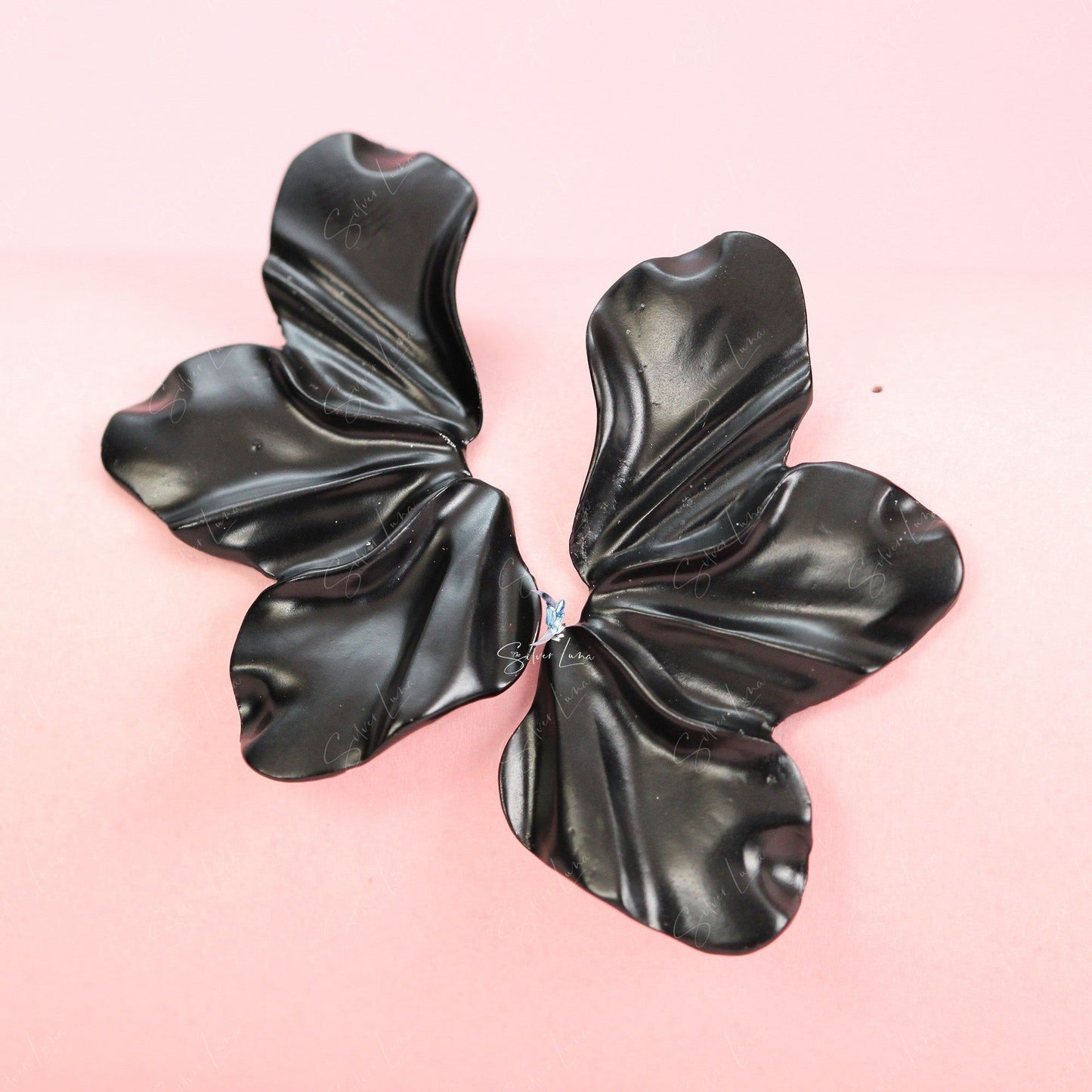 Golden flower big statement earrings