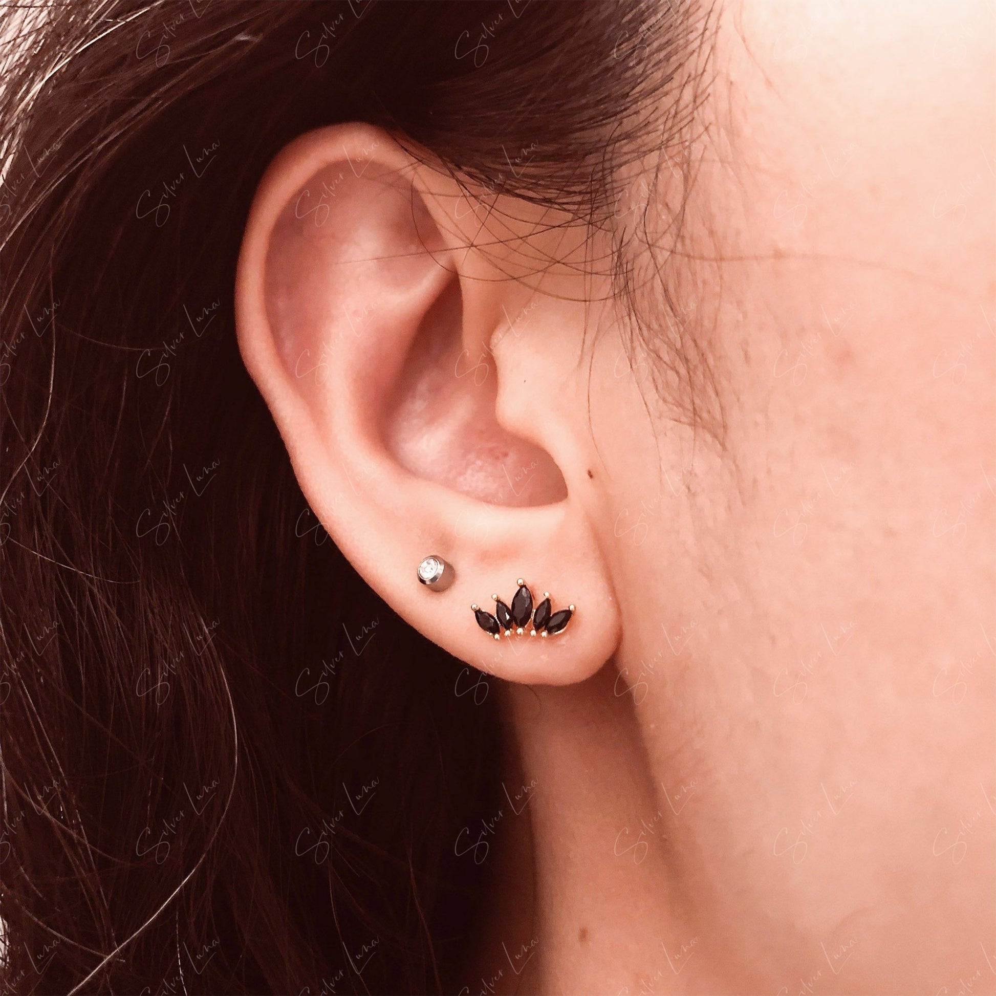 lotus flower screw back earrings
