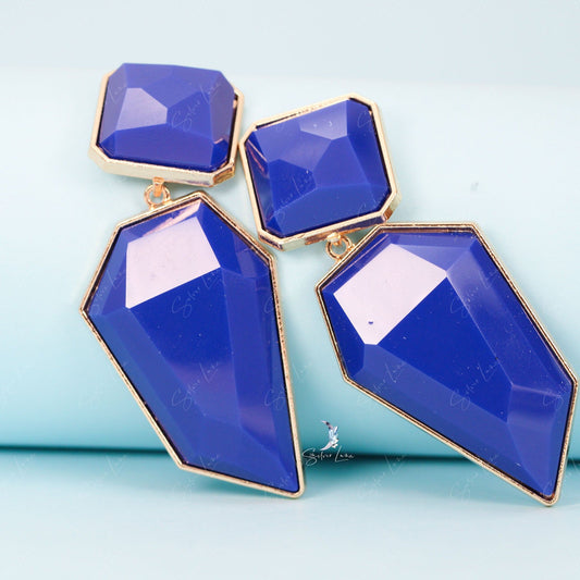 big blue earrings