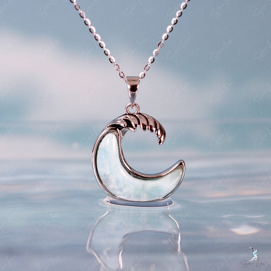 blue wave Larimar pendant necklace