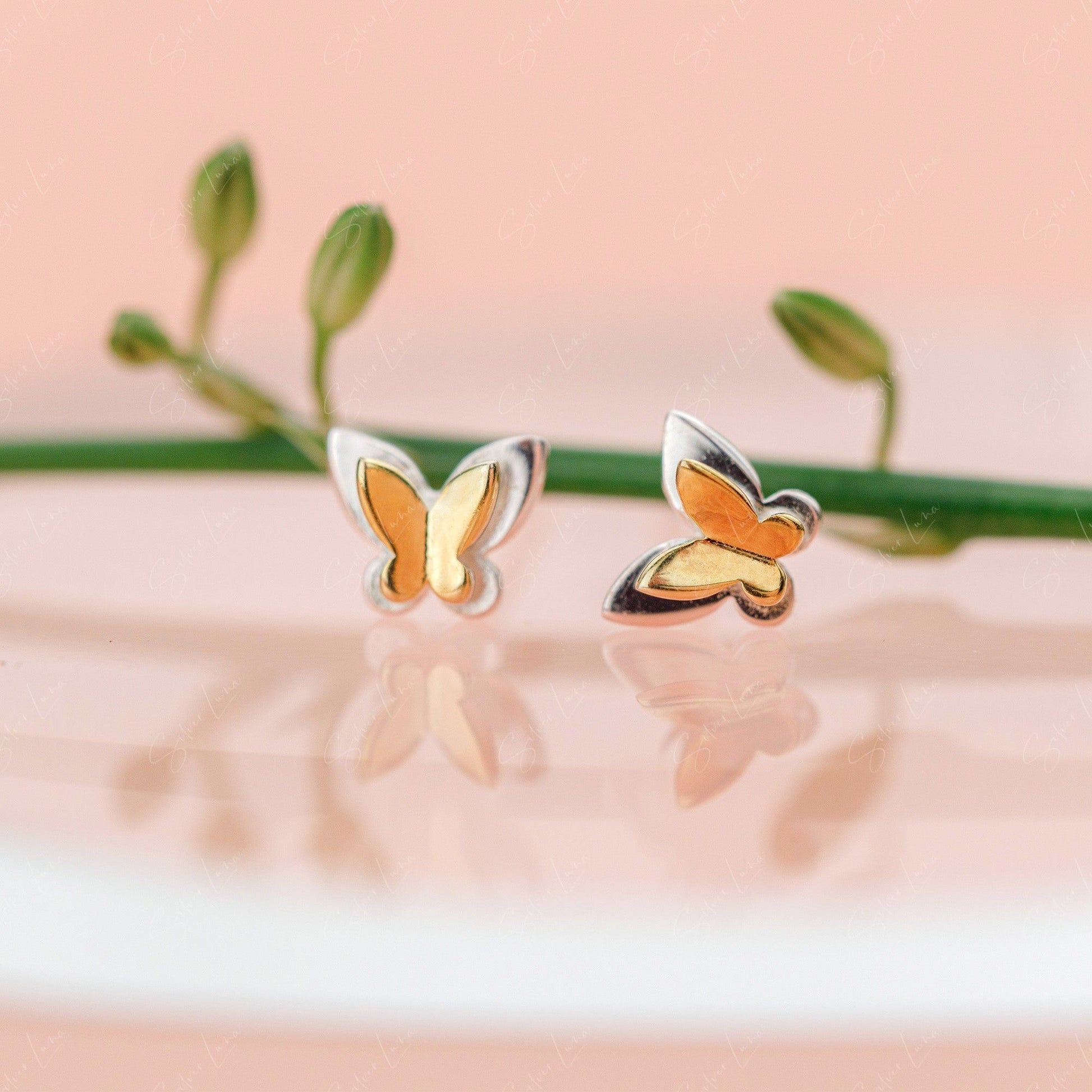 butterfly stud earrings