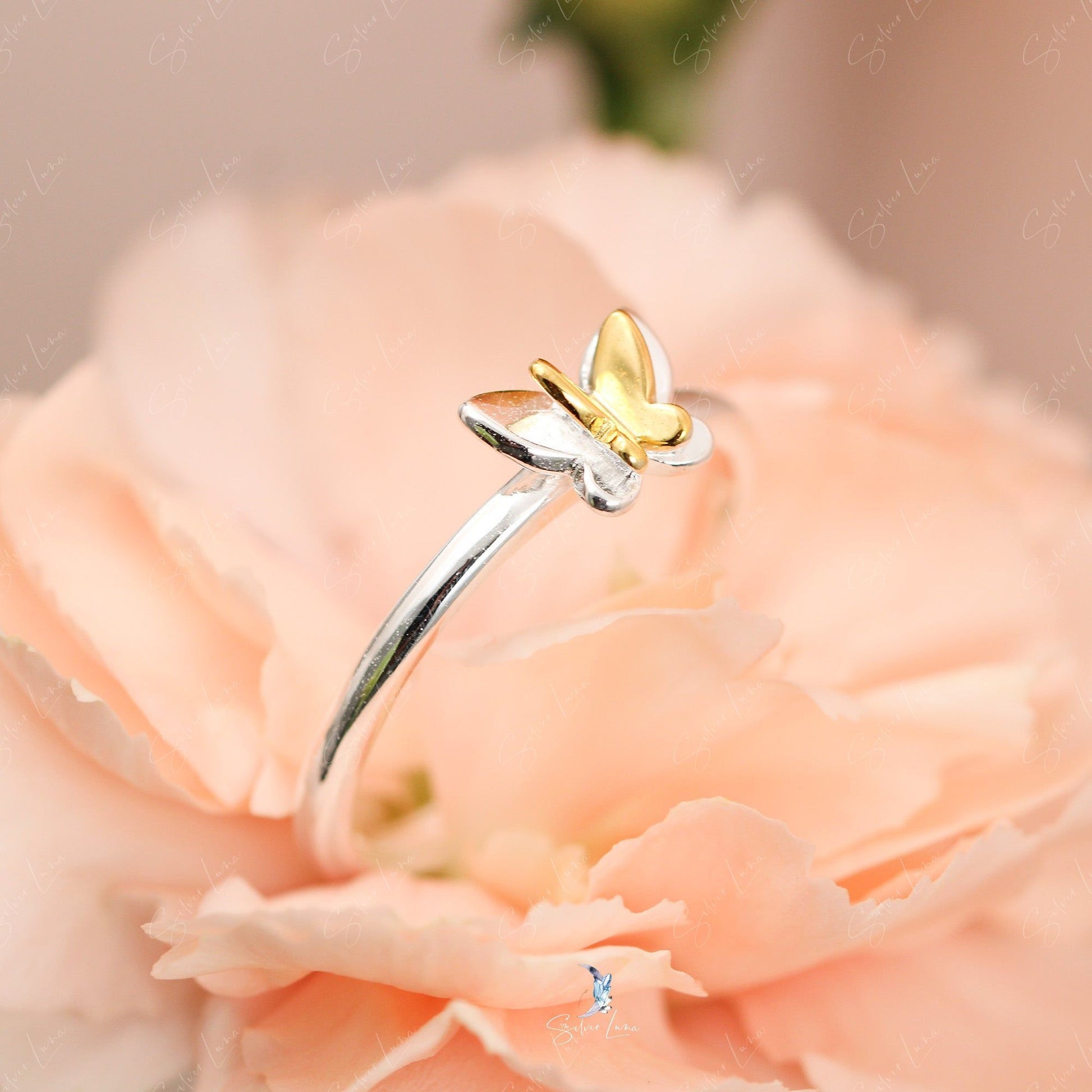 two color butterfly rings