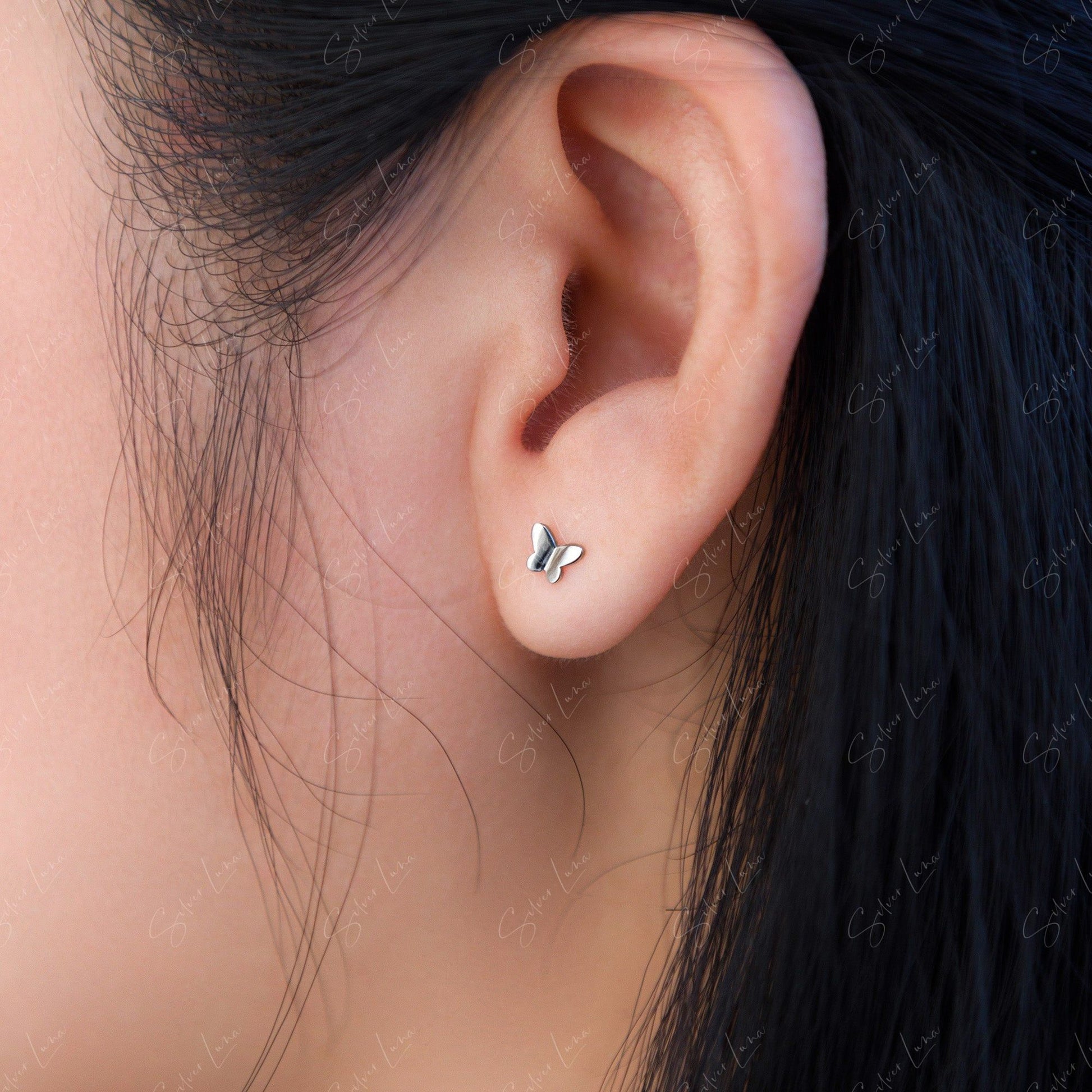 cute butterfly stud earrings