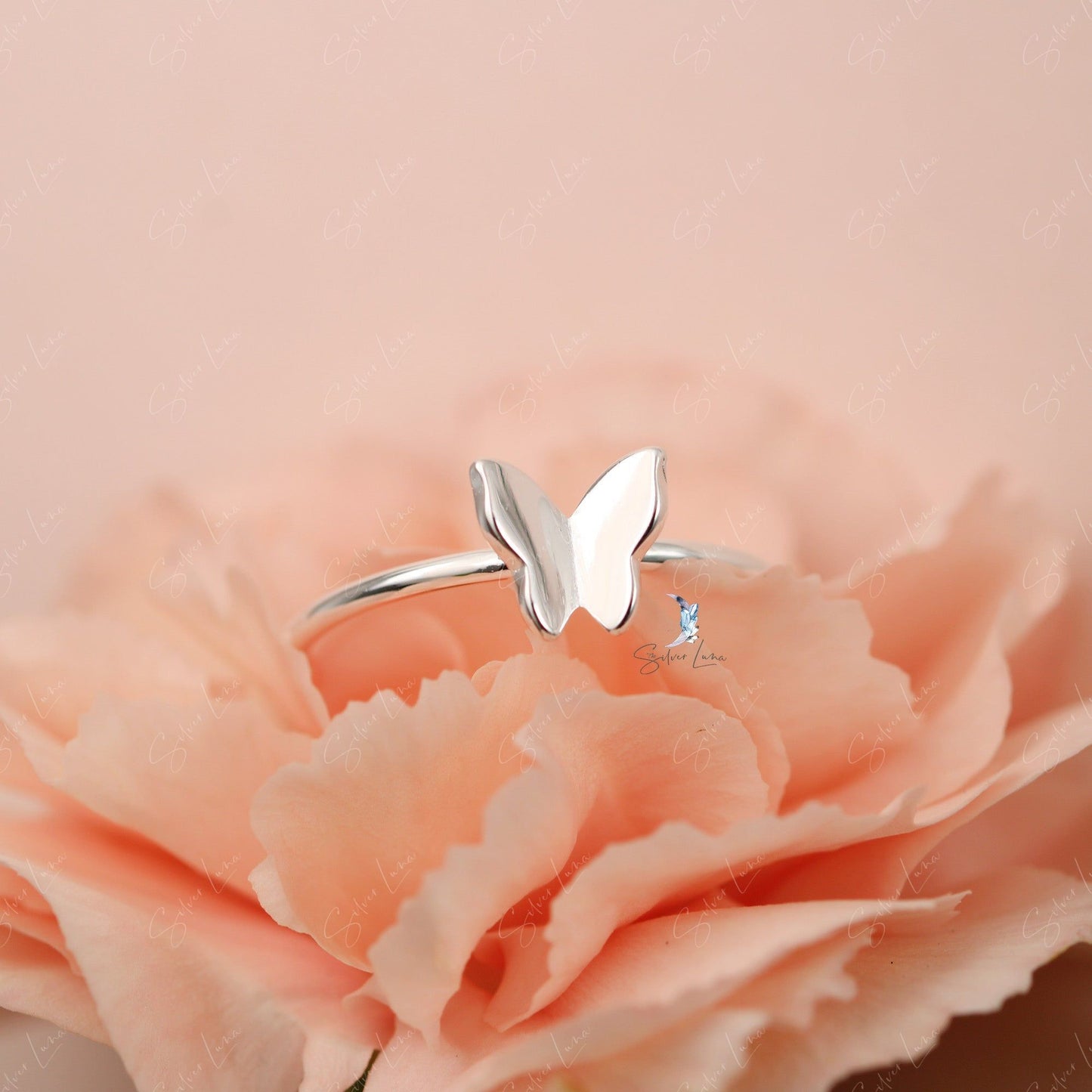 silver butterfly ring