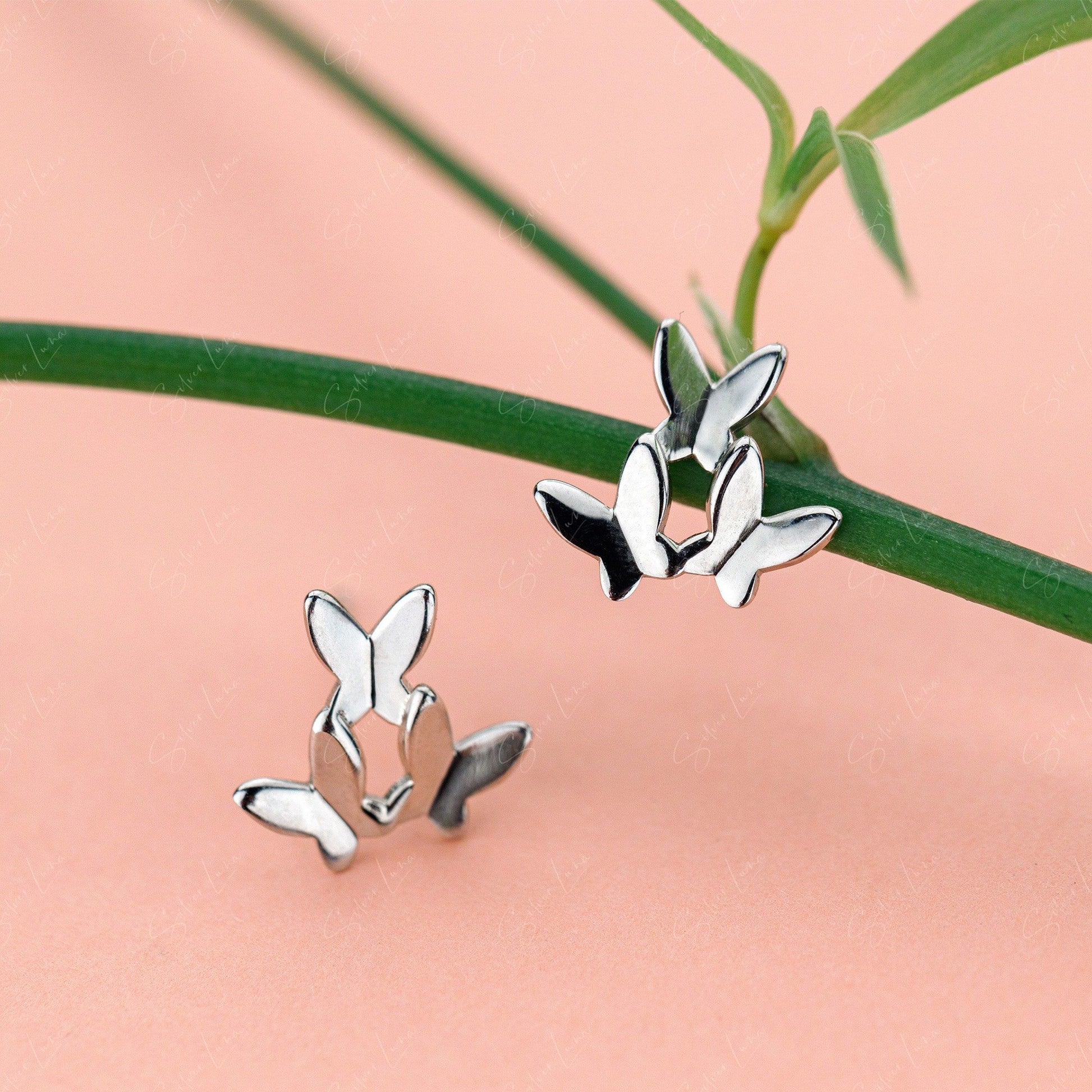 butterfly stud earrings