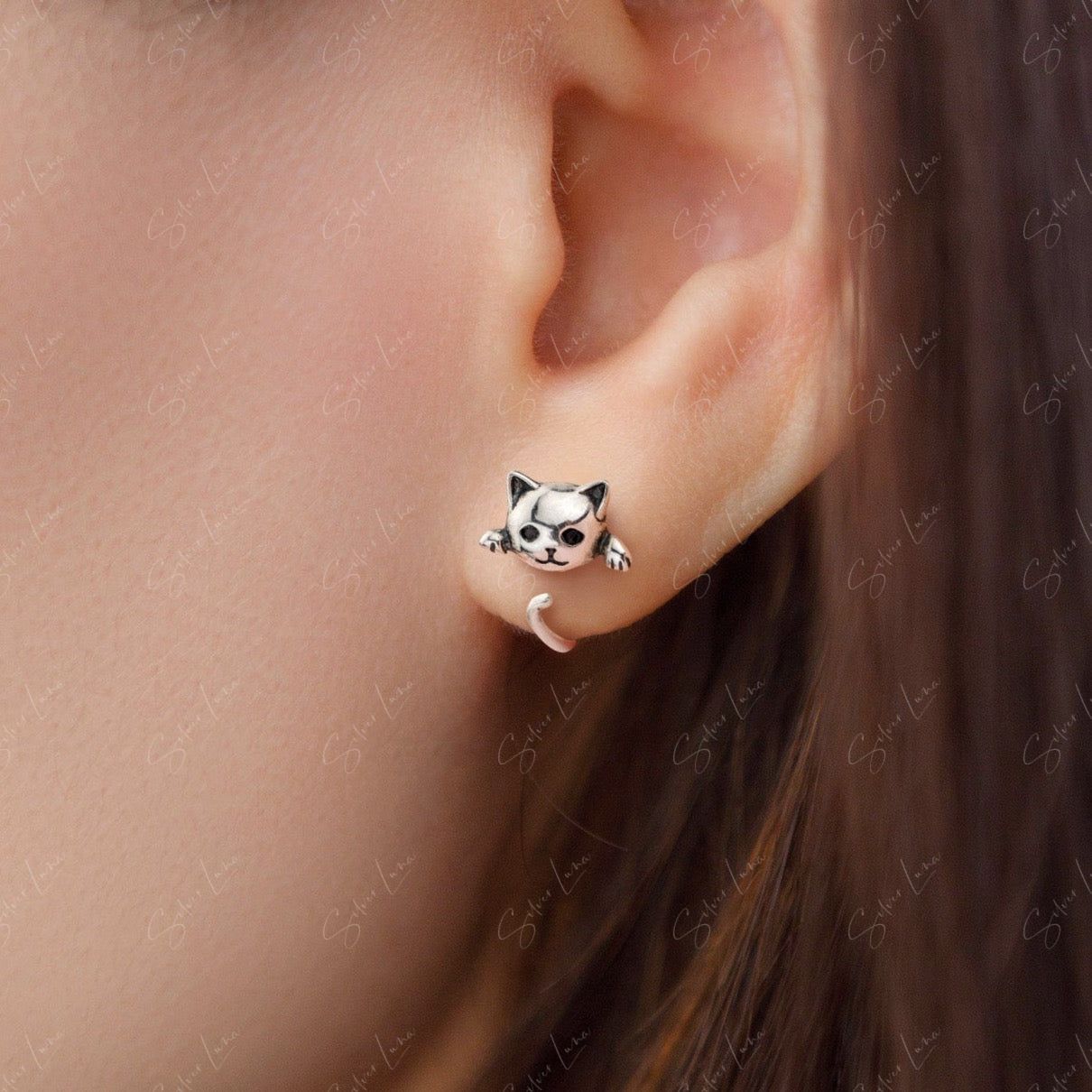 Cat earrings discount