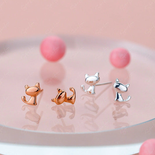 cute cat stud earrings