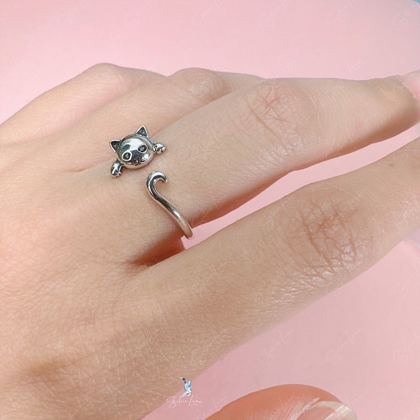 cute cat wrap ring