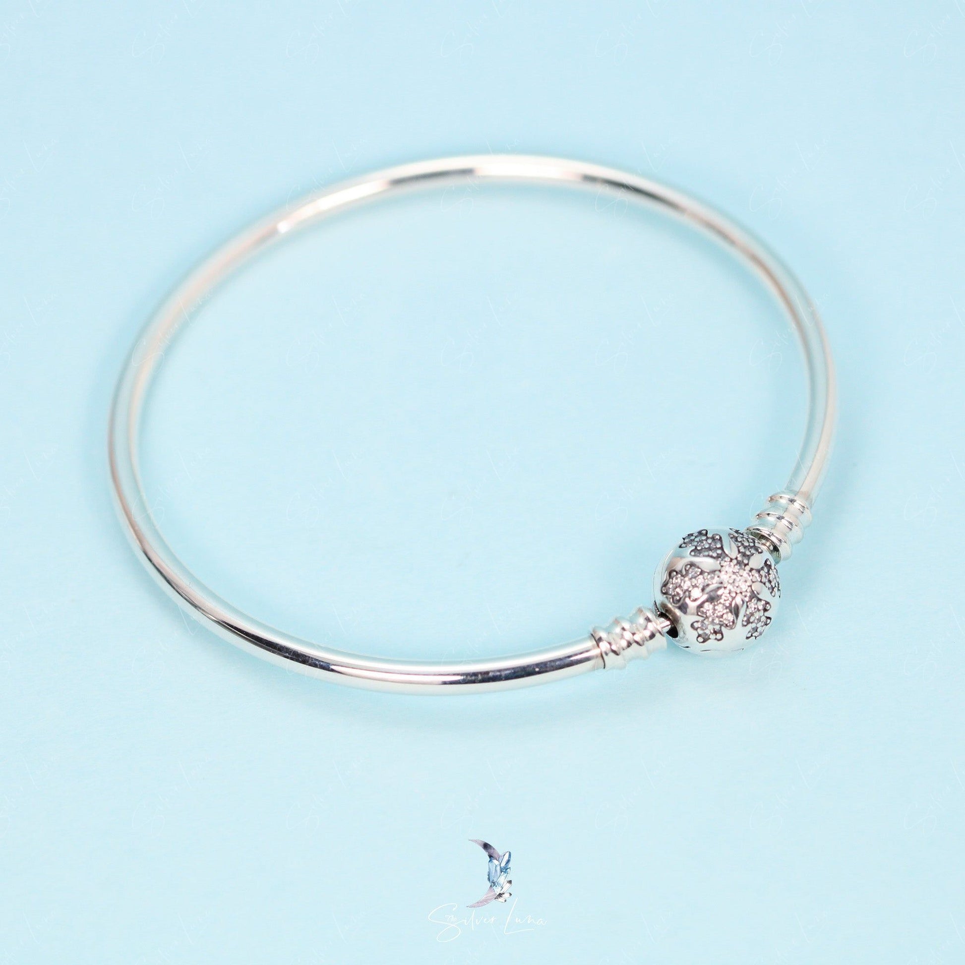 snowflake bangle bracelet for charm