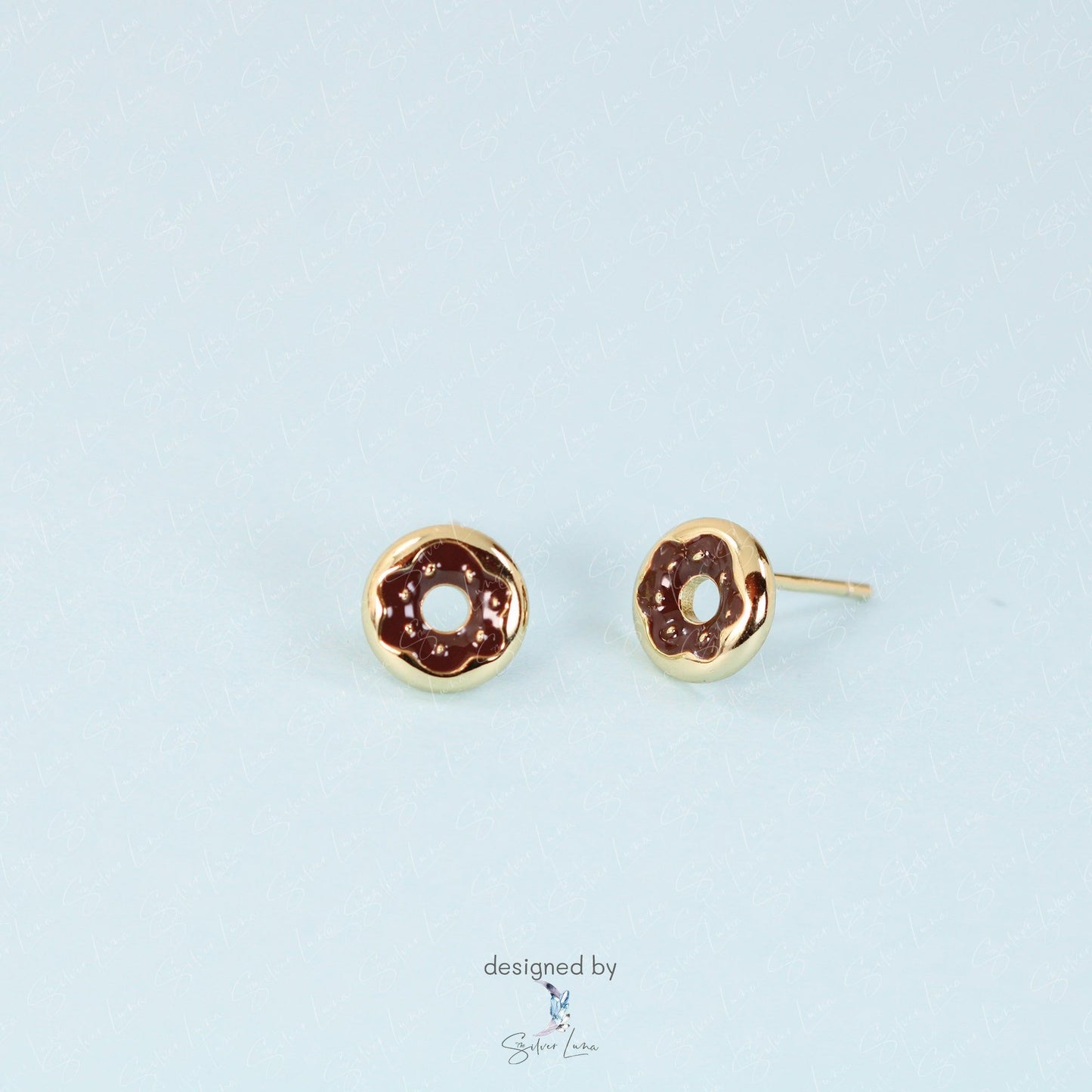 chocolate donut stud earrings